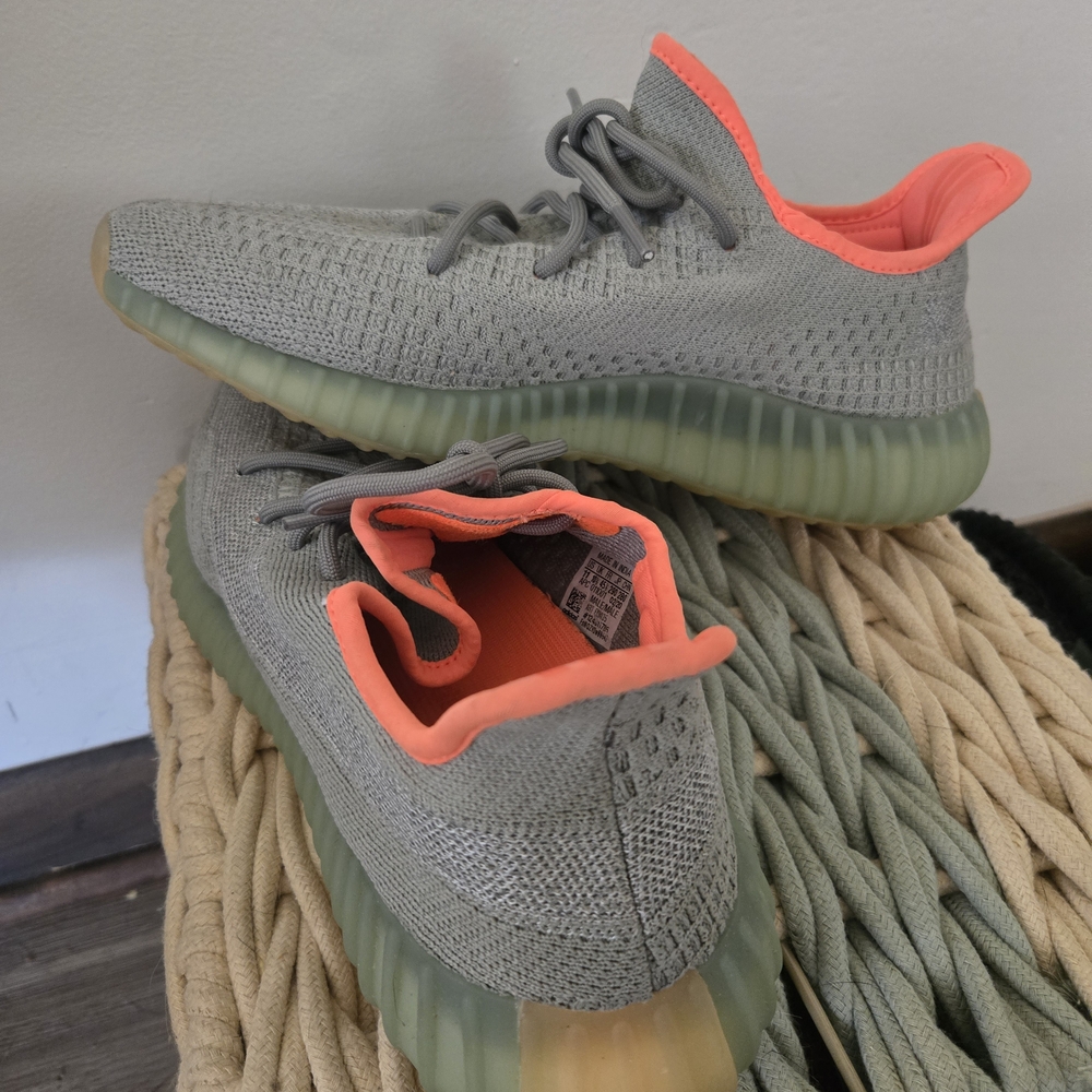 Yeezy Gray and Orange Sneakers - Picture 4 of 5
